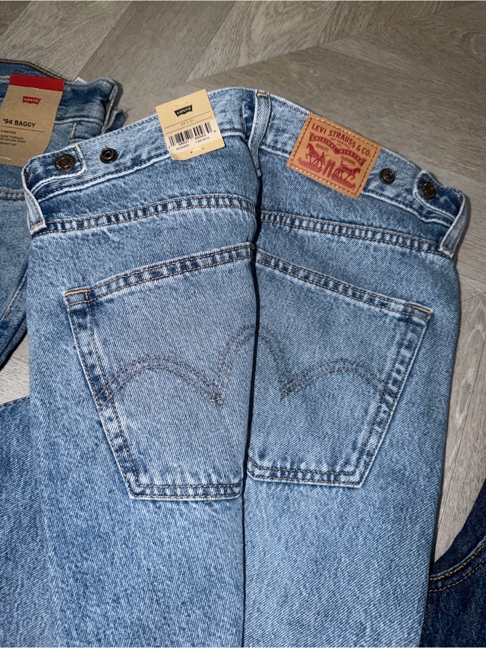 Levi's Three Straight-Leg Jeans — Black, Mid Blue, Light Blue - Picture 2 of 2